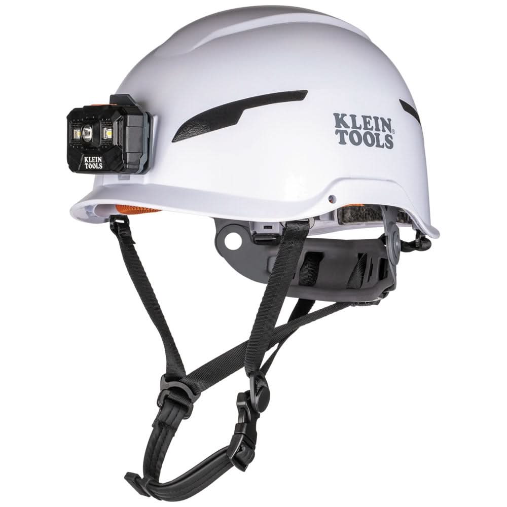 Klein Tools 60525 Safety Helmet, Type-2, Non-Vented Class E, with Rechargeable Headlamp