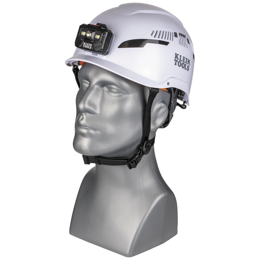 Klein Tools 60526 Safety Helmet, Type-2, Vented Class C, with Rechargeable Headlamp