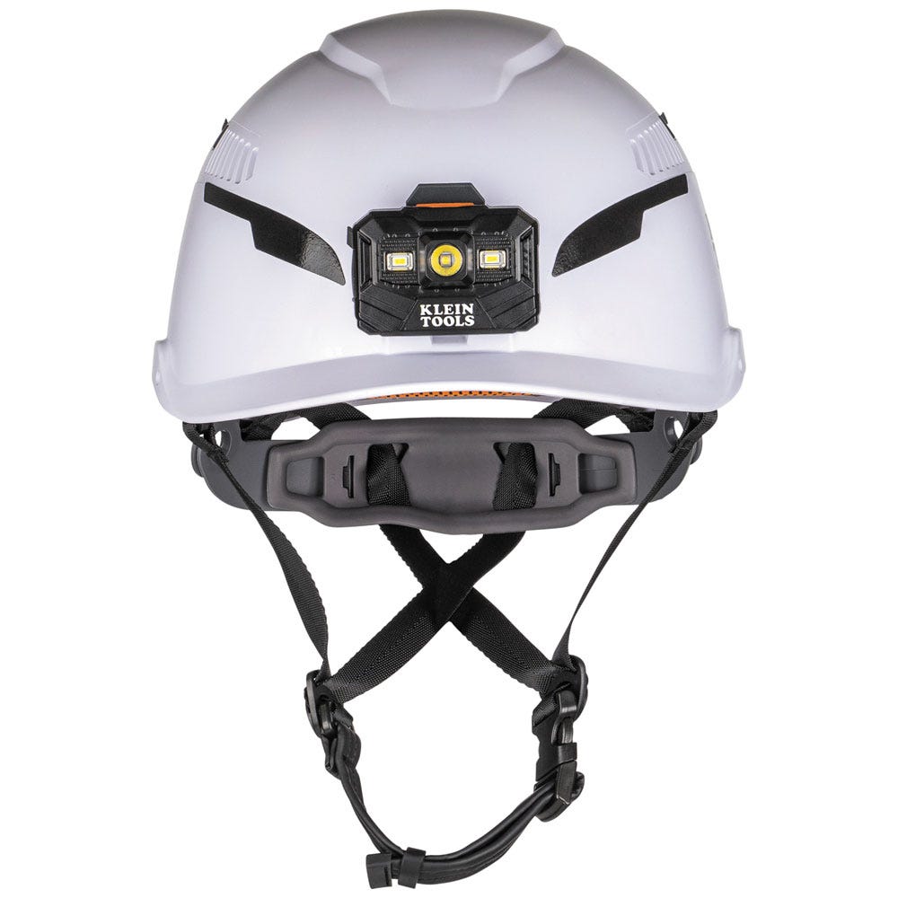 Klein Tools 60526 Safety Helmet, Type-2, Vented Class C, with Rechargeable Headlamp