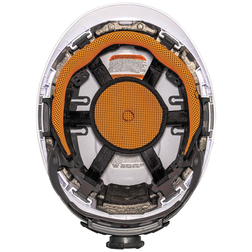 Klein Tools 60526 Safety Helmet, Type-2, Vented Class C, with Rechargeable Headlamp