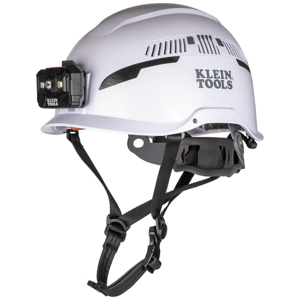 Klein Tools 60526 Safety Helmet, Type-2, Vented Class C, with Rechargeable Headlamp