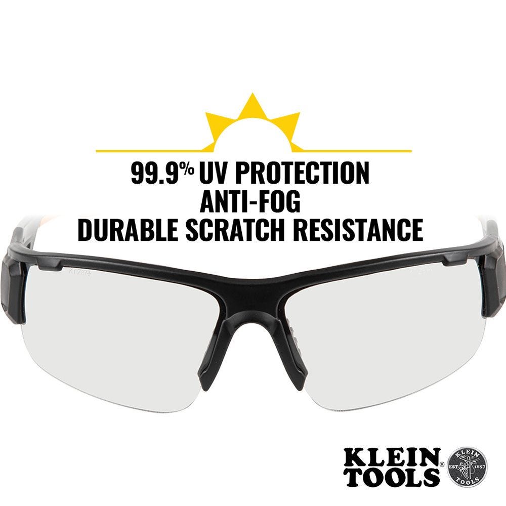 Klein Tools 60536 Professional Safety Glasses, Indoor/Outdoor Lens