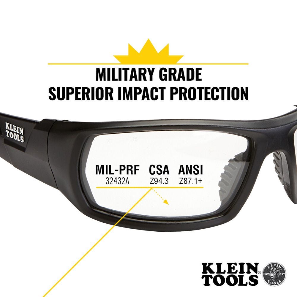 Klein Tools 60537 Professional Full-Frame Safety Glasses, Indoor/Outdoor Lens