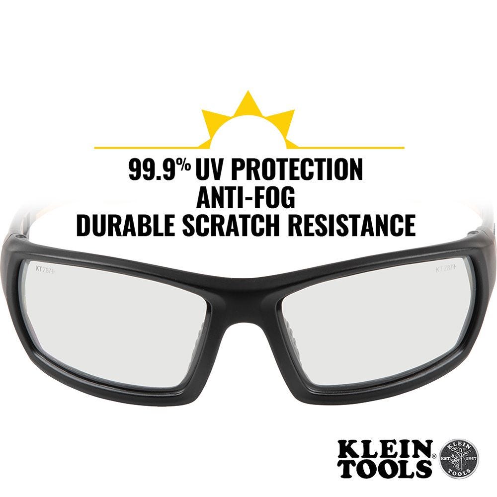 Klein Tools 60537 Professional Full-Frame Safety Glasses, Indoor/Outdoor Lens
