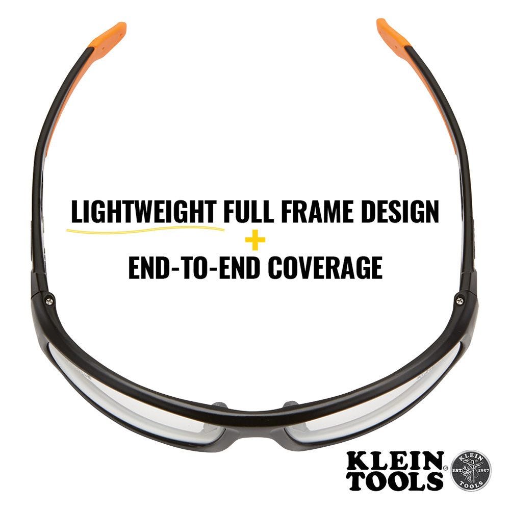 Klein Tools 60537 Professional Full-Frame Safety Glasses, Indoor/Outdoor Lens