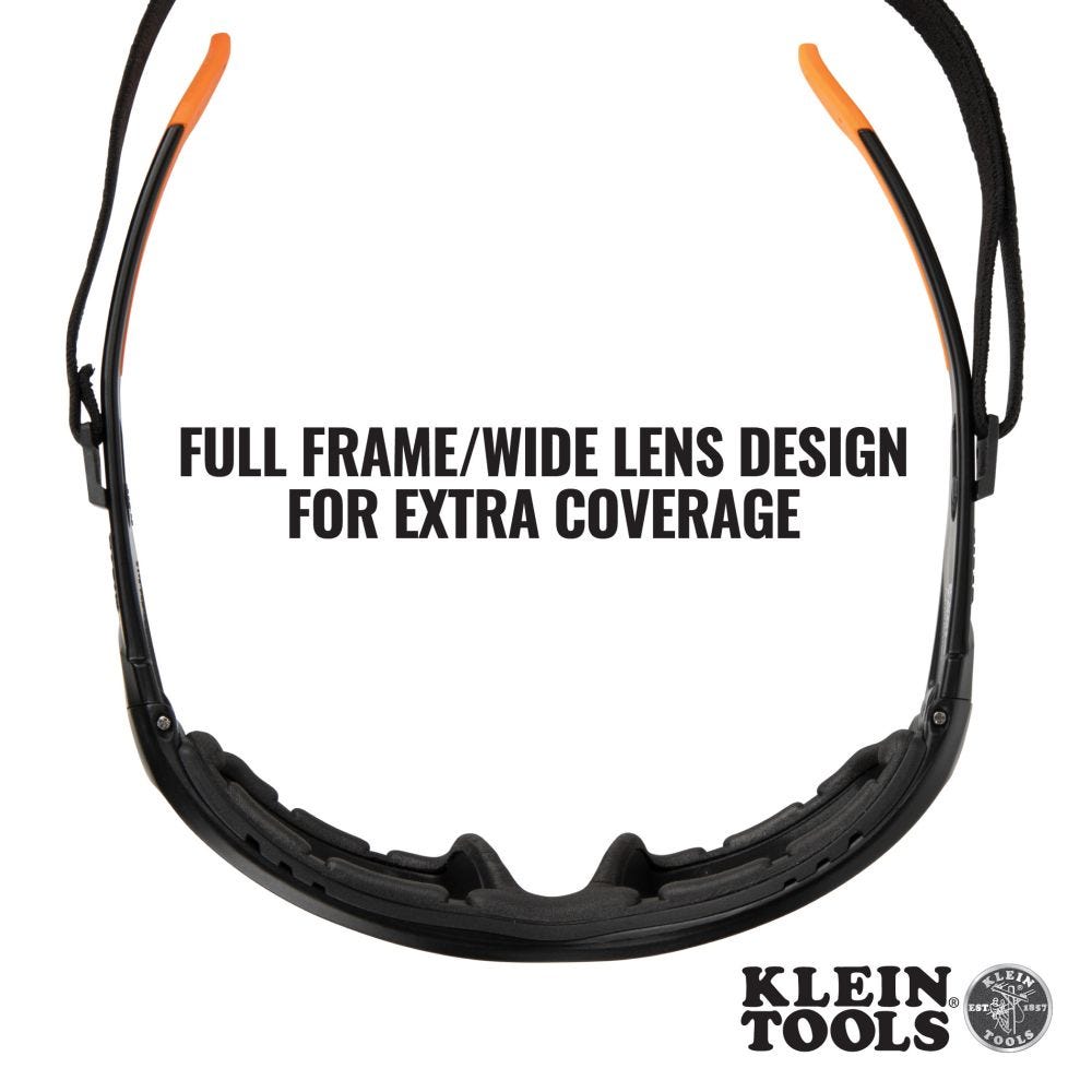 Klein Tools 60538 Professional Full-Frame Gasket Safety Glasses, Indoor/Outdoor Lens