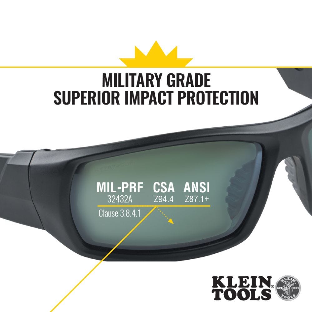 Klein Tools 60539 Professional Full-Frame Safety Glasses, Polarized Lens
