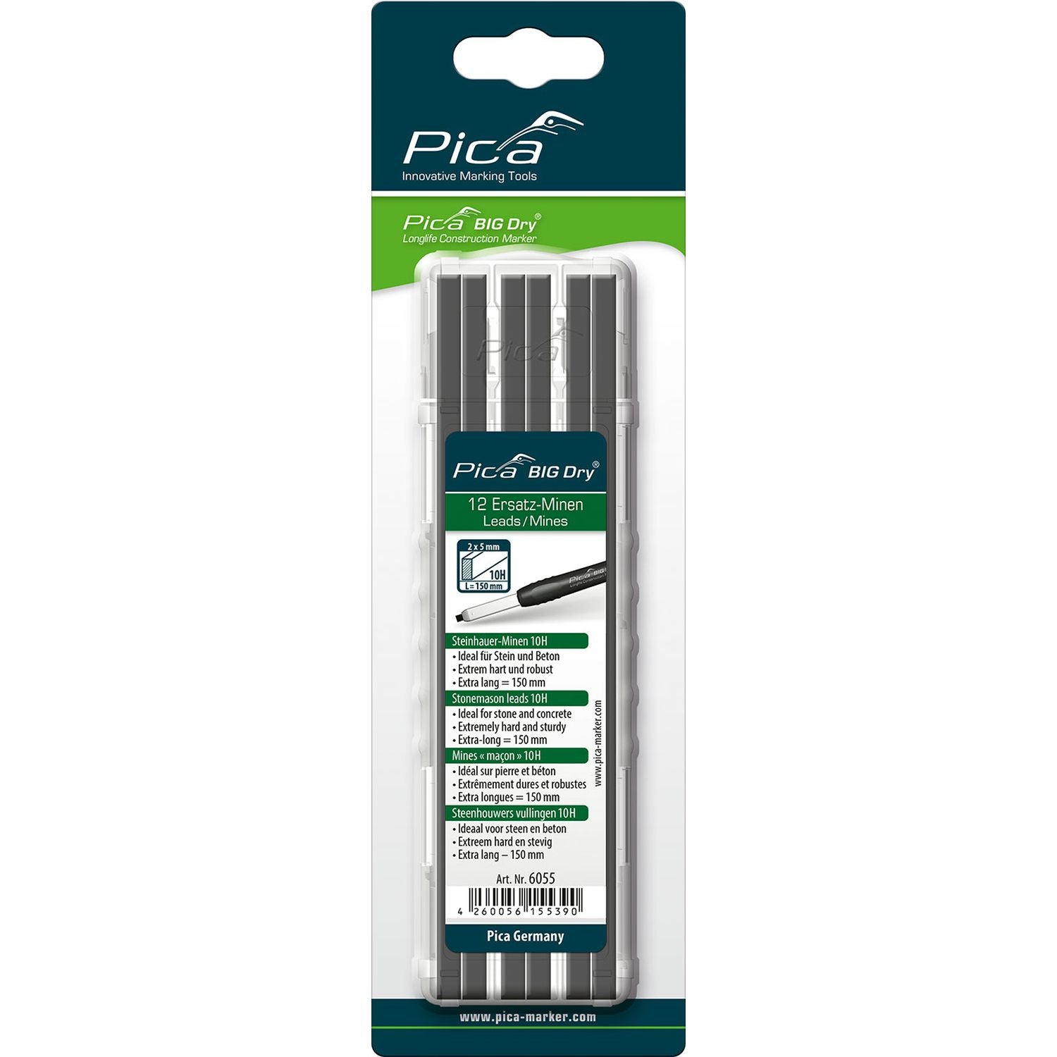 Pica 6055/SB Replacement Lead Refills Big-Dry, 12-Pack