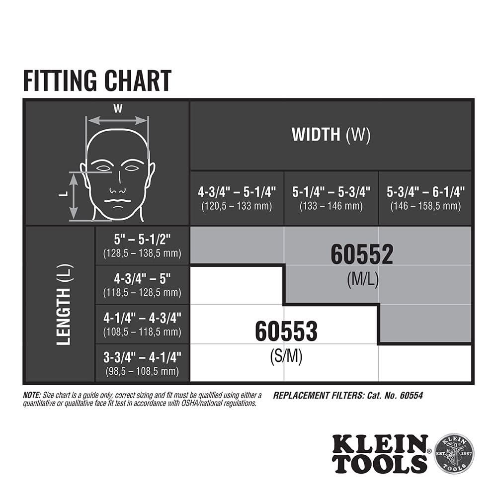 Klein Tools 60553 P100 Half-Mask Respirator, S/M