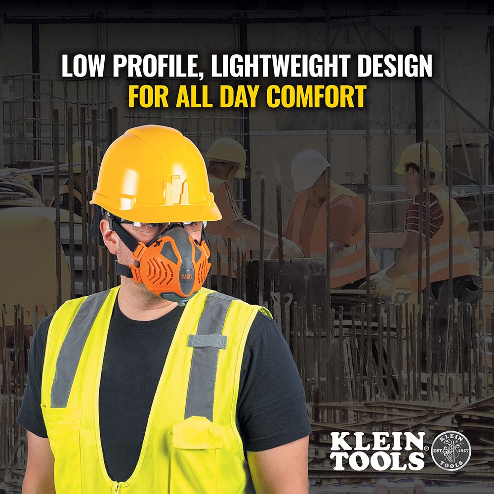Klein Tools 60552 P100 Half-Mask Respirator, M/L