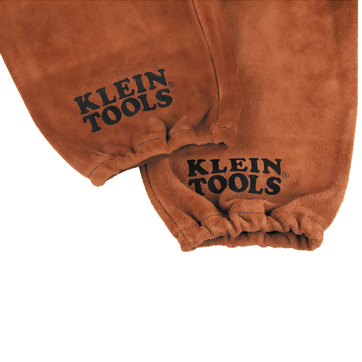 Klein leather welding sleeves split cowhide close-up