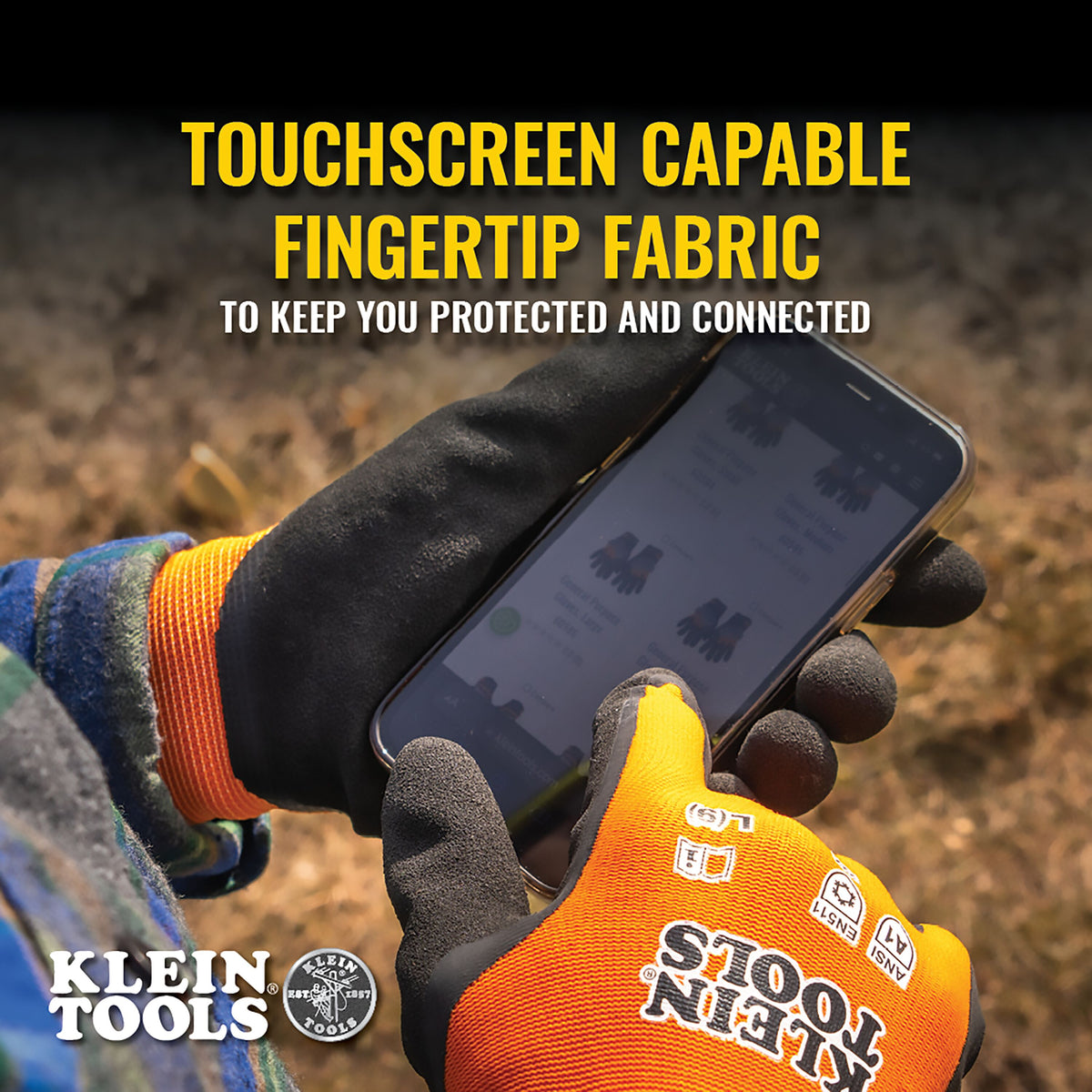 Klein winter knit dipped glove latex dip palm