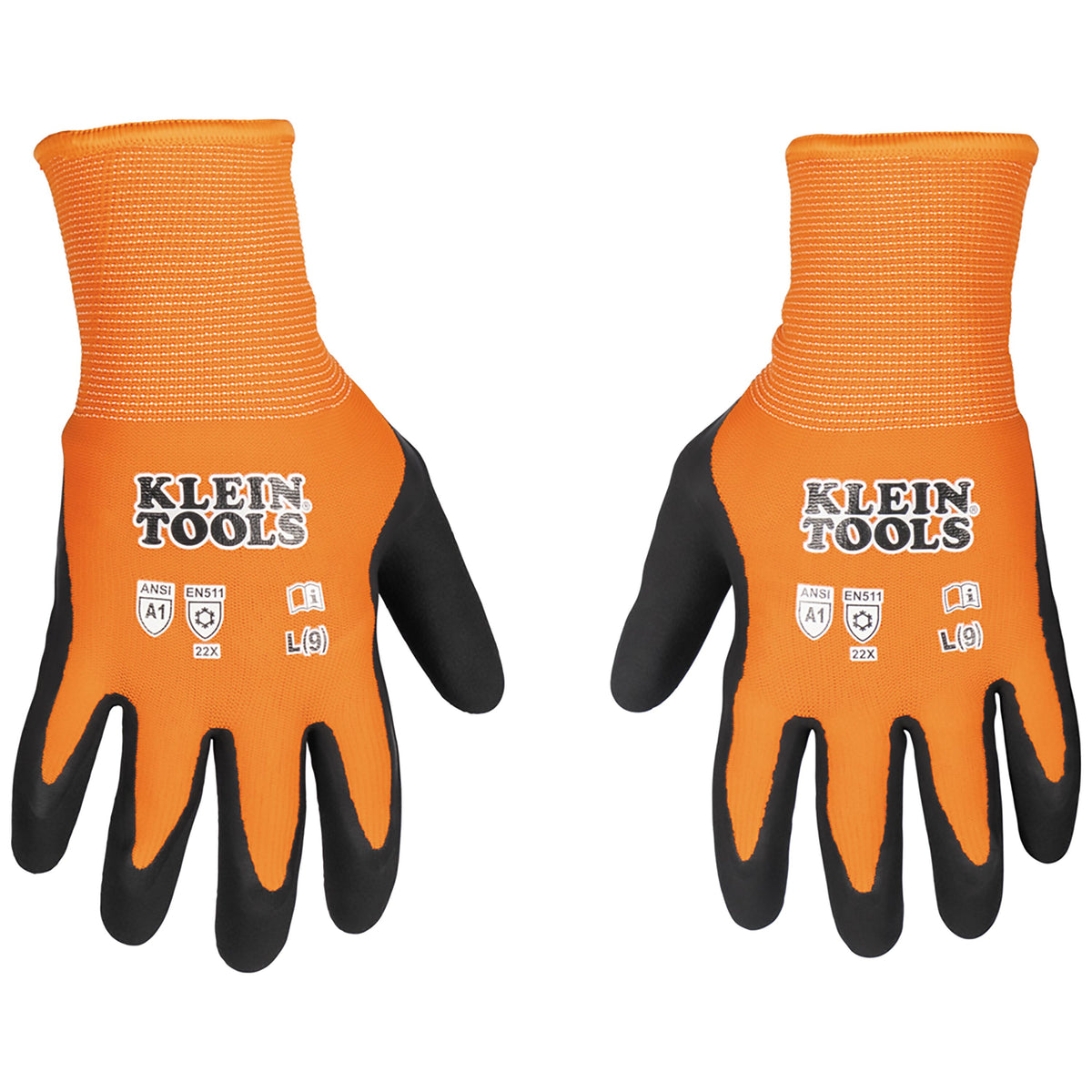 Klein winter knit dipped gloves back of hand