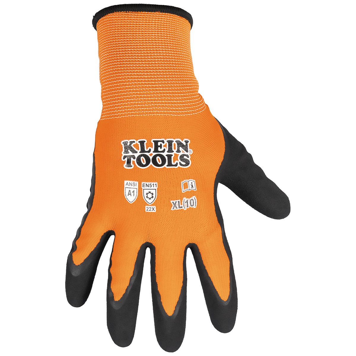 Klein winter knit dipped glove back of hand