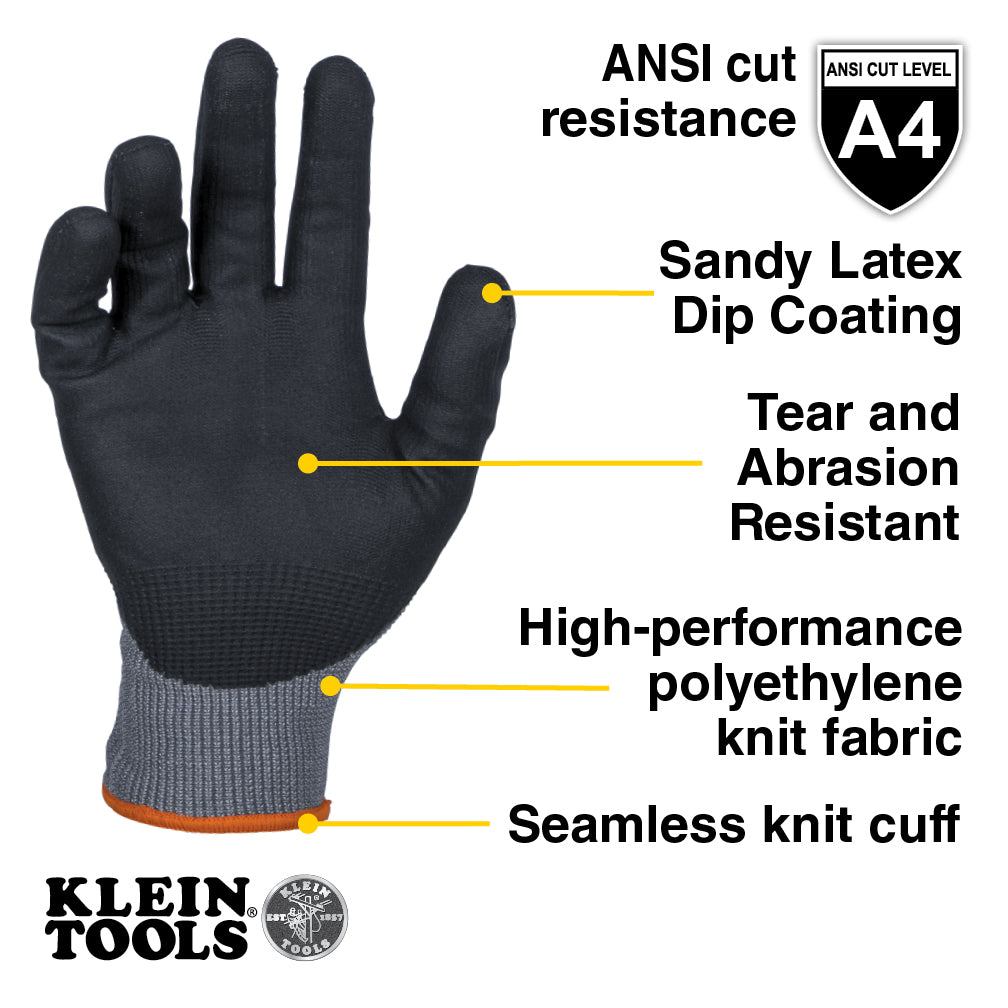 Klein winter knit dipped glove fleece liner detail