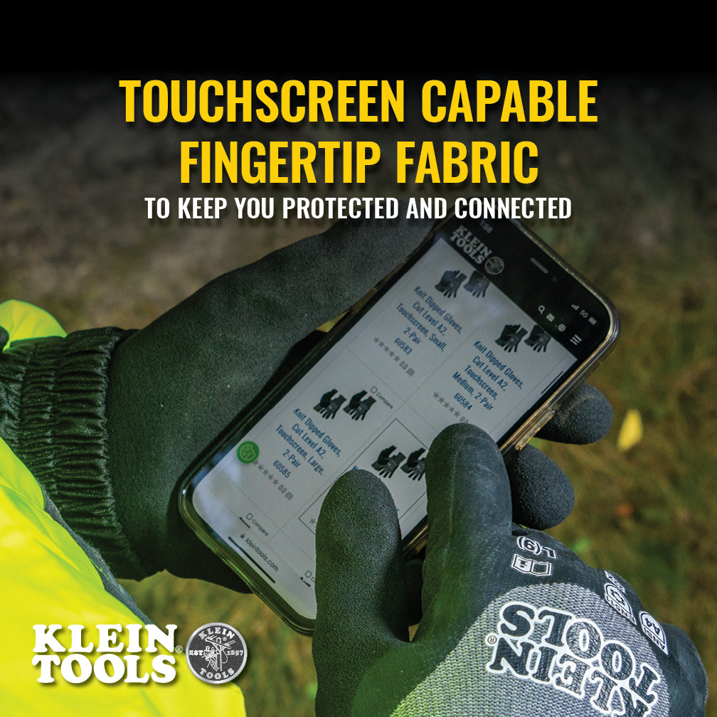 Klein winter knit dipped glove latex dip palm