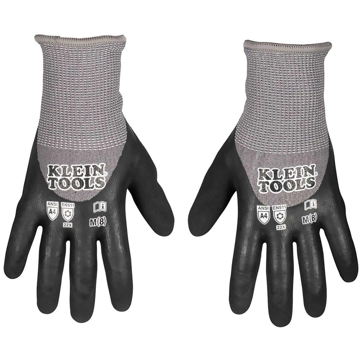 Klein winter knit dipped gloves back of hand