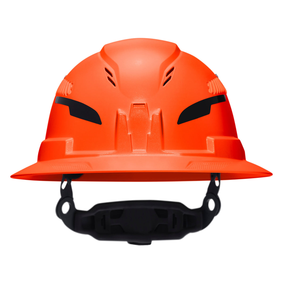 Klein Tools Class C Type-2 Hard Hat, Vented Full Brim with Strap, Orange (60861T2) orange full brim hard hat with top and side vents and chin strap