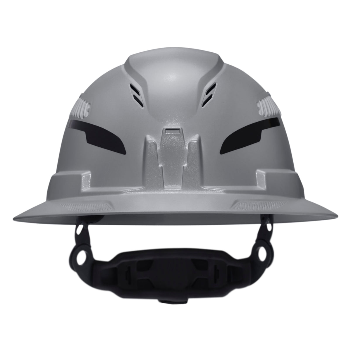 Klein Tools Class C Type-2 Hard Hat, Vented Full Brim with Strap, Gray (60864T2) gray full brim hard hat with top and side vents and chin strap