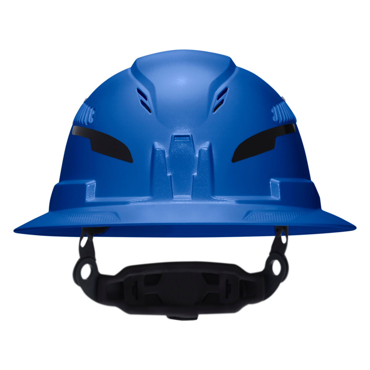 Klein Tools Class C Type-2 Hard Hat, Vented Full Brim with Strap, Blue (60871T2) blue full brim hard hat with top and side vents and chin strap