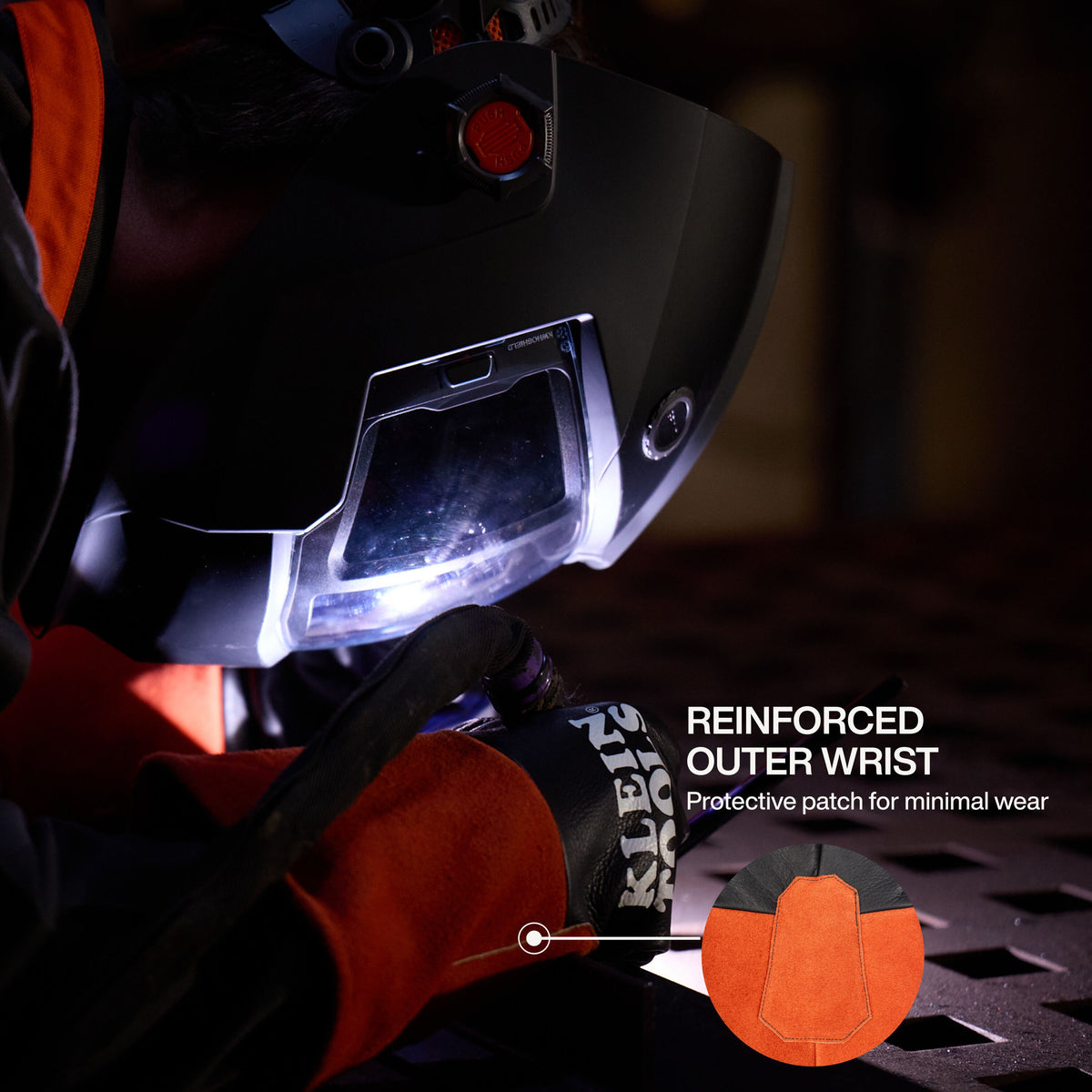 Klein TIG welding gloves wide cuff detail