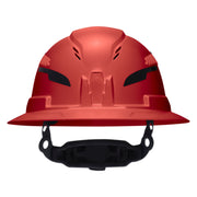 Klein Tools Class C Type-2 Hard Hat, Vented Full Brim with Strap, Red (60921T2) red full brim hard hat with top and side vents and chin strap