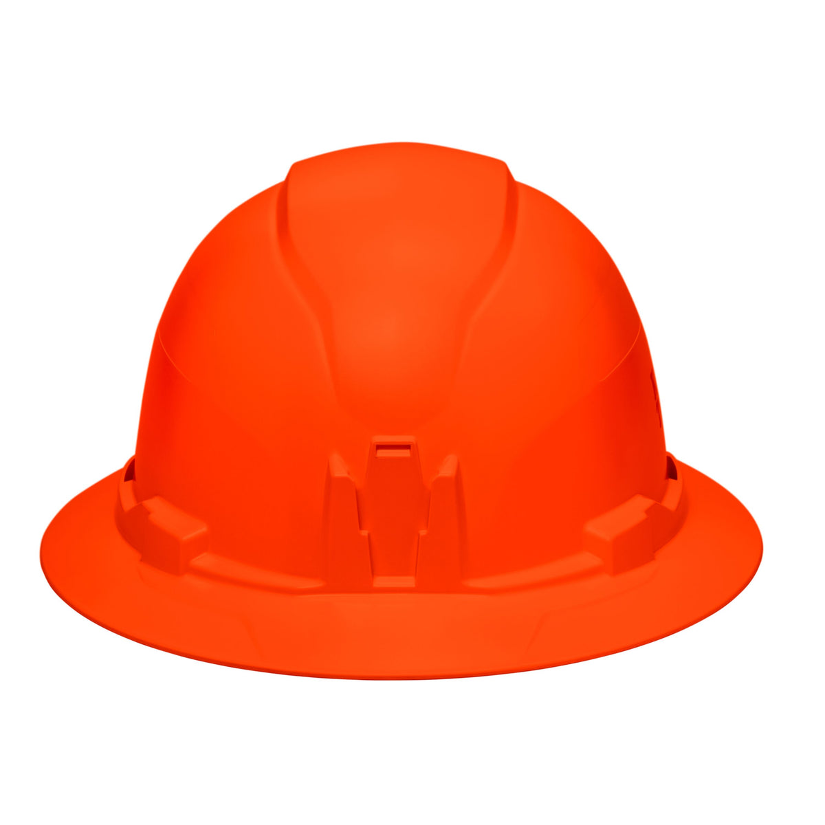 Klein Class E full brim hard hat 60930 in high visibility orange, side view
