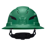 Klein Tools Class C Type-2 Hard Hat, Vented Full Brim with Strap, Green (60941T2) green full brim hard hat with top and side vents and chin strap
