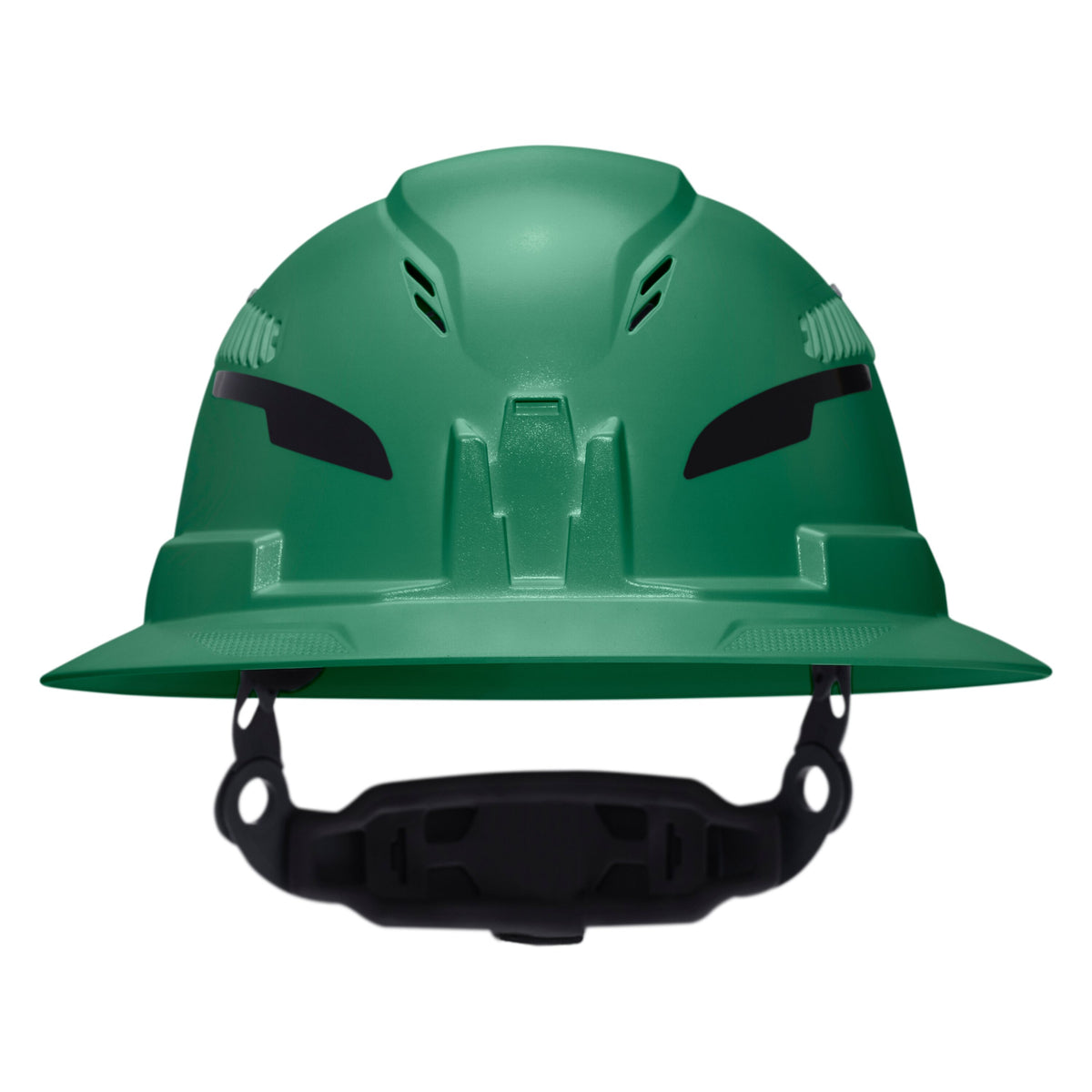 Klein Tools Class C Type-2 Hard Hat, Vented Full Brim with Strap, Green (60941T2) green full brim hard hat with top and side vents and chin strap