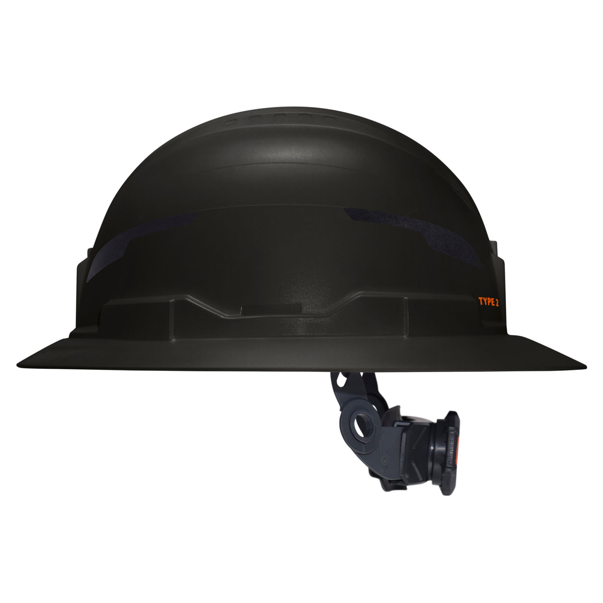 Klein Tools 60960T2 non-vented full brim Class E hard hat, black, interior view