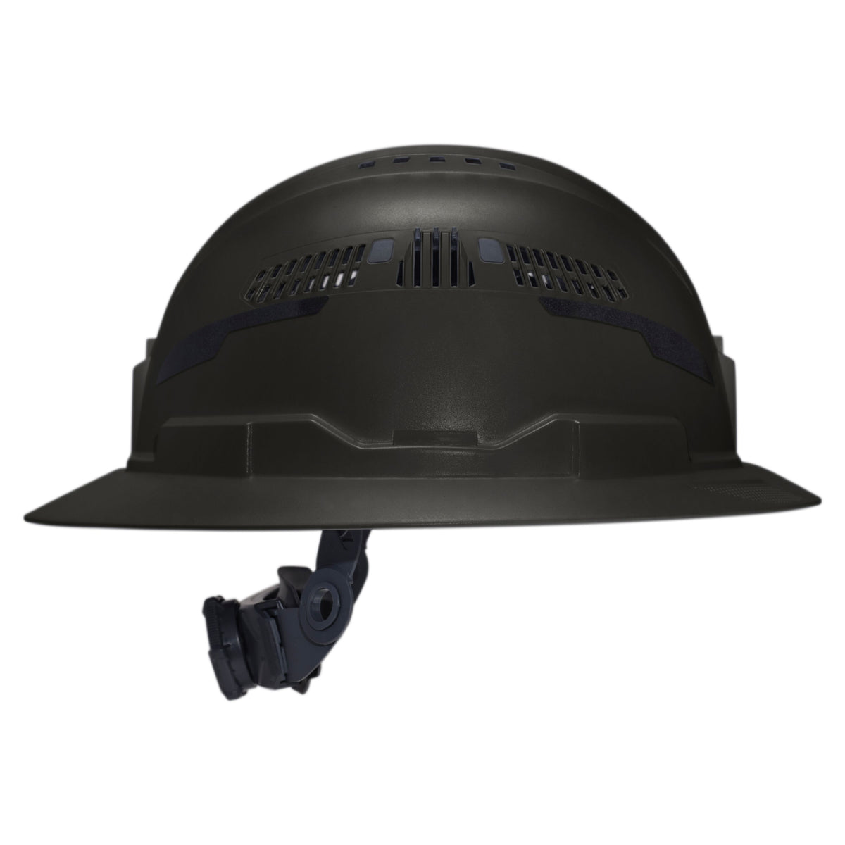 Klein Tools 60961T2 vented full brim hard hat, black, rear view
