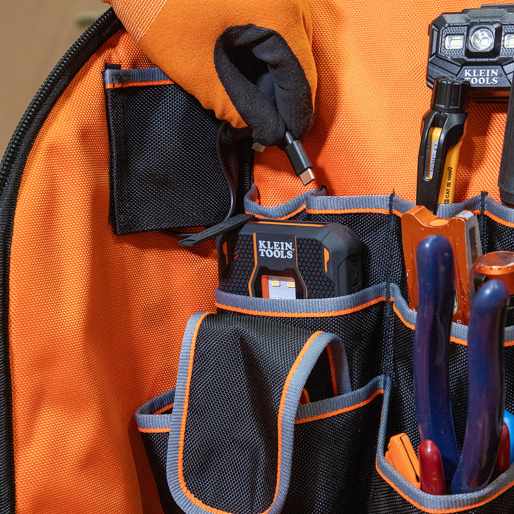 Klein Tradesman Pro Tool Station Tool Bag Backpack 62482 in use