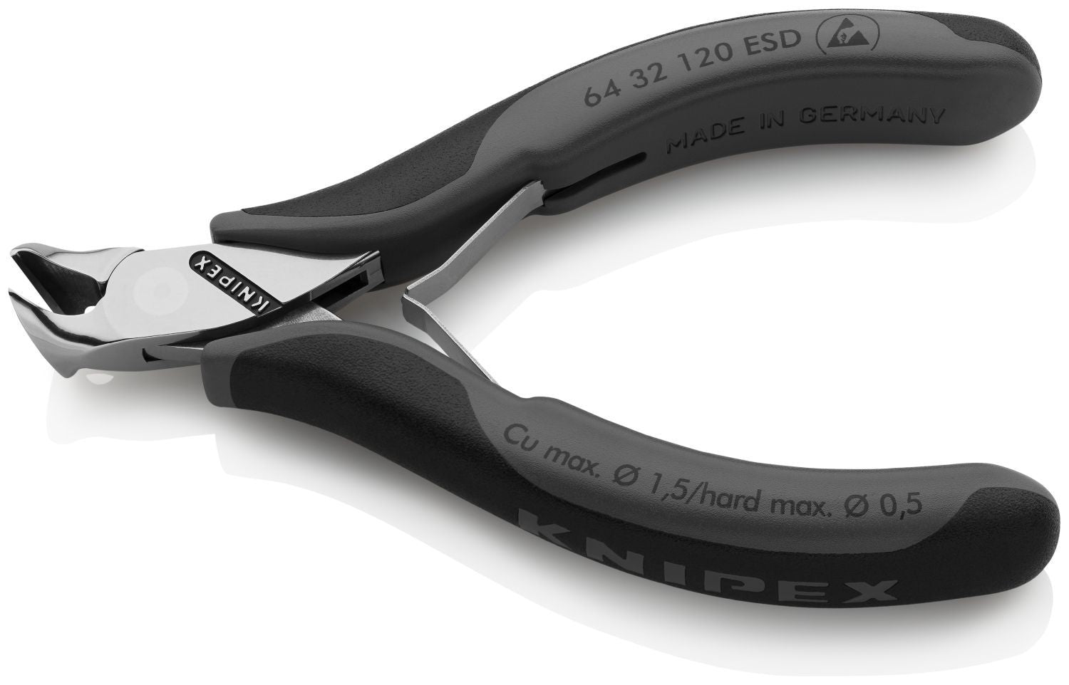 Knipex 64 32 120 ESD Electronics End Cutting Nippers-ESD Handles