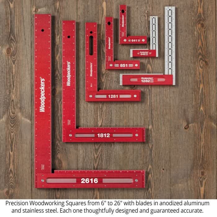 Woodpeckers 641I-24 641 Precision Woodworking Square, 6 in. w/ Rack-It