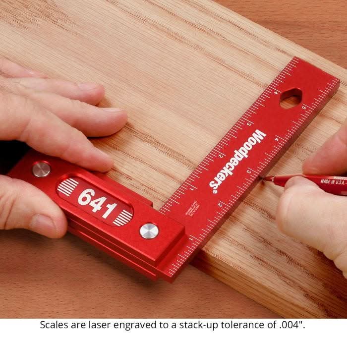 Woodpeckers 641I-24 641 Precision Woodworking Square, 6 in. w/ Rack-It