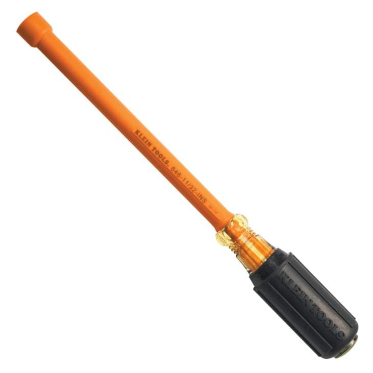 Klein 646-11/32-INS Insulated Cushion-Grip, 11/32" Hollow-Shaft Nut Driver  6" Shank