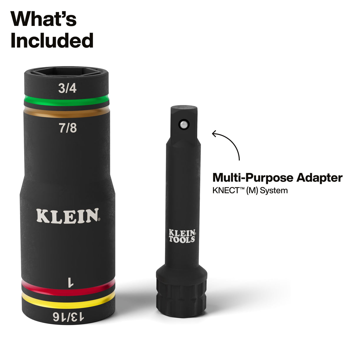 Klein Tools 6513QS spring-loaded SAE flip socket hands-free size change
