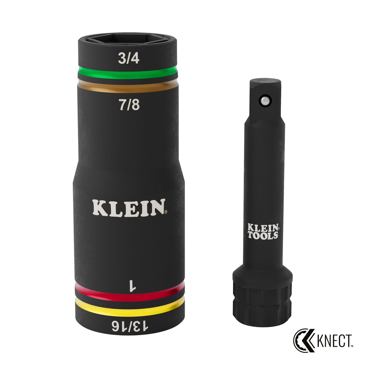 Klein Tools 6513QS KNECT Quad-4 SAE impact flip socket, 3/4, 13/16, 7/8 and 1-inch, with adapter