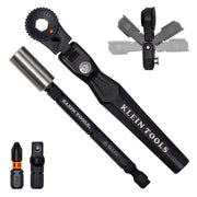 Klein Tools 65200F flex-head micro ratchet and magnetic bit holder set, 4 pieces