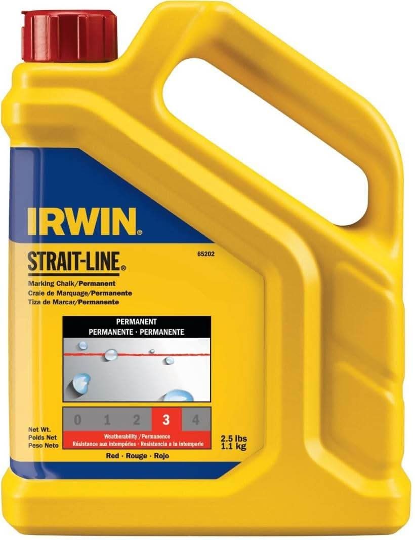 Irwin 65202 STRAIT-LINE Red Permanent Marking Chalk 2.5-lb Red