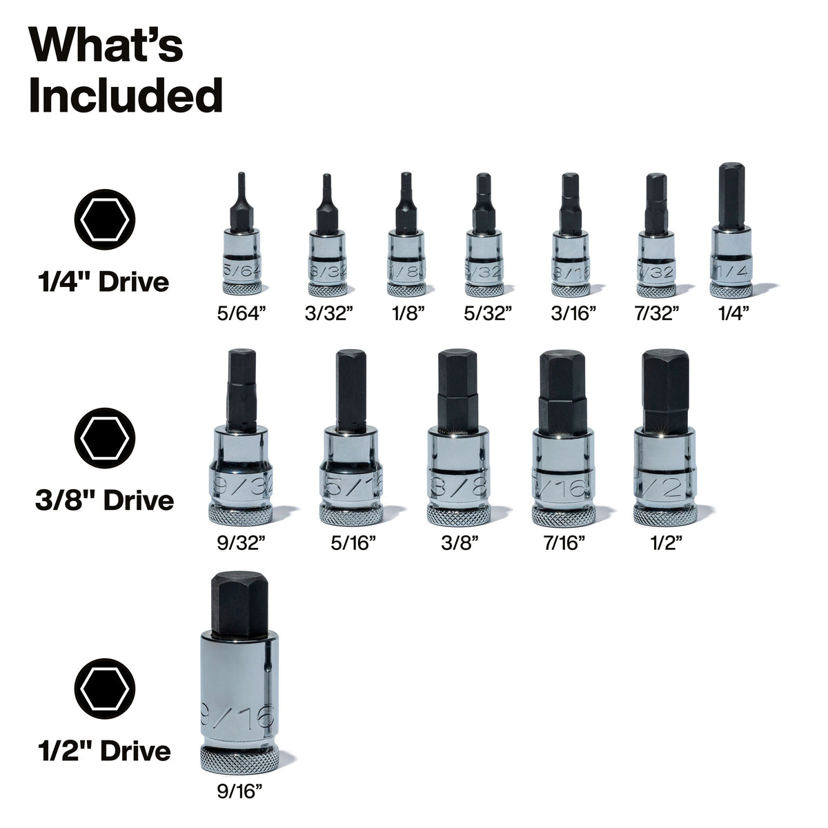 Klein Knurled Hex Bit Socket Set SAE 65213HEX feature