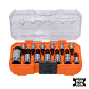 Klein Knurled Hex Bit Socket Set, Metric, 13-Piece in MODbox case