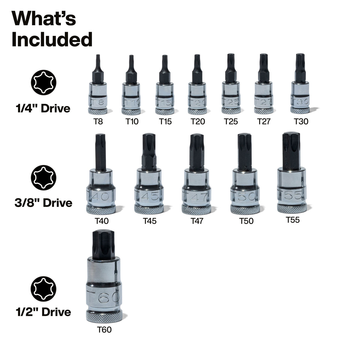 Klein 65213TX knurled TORX bit socket set detail