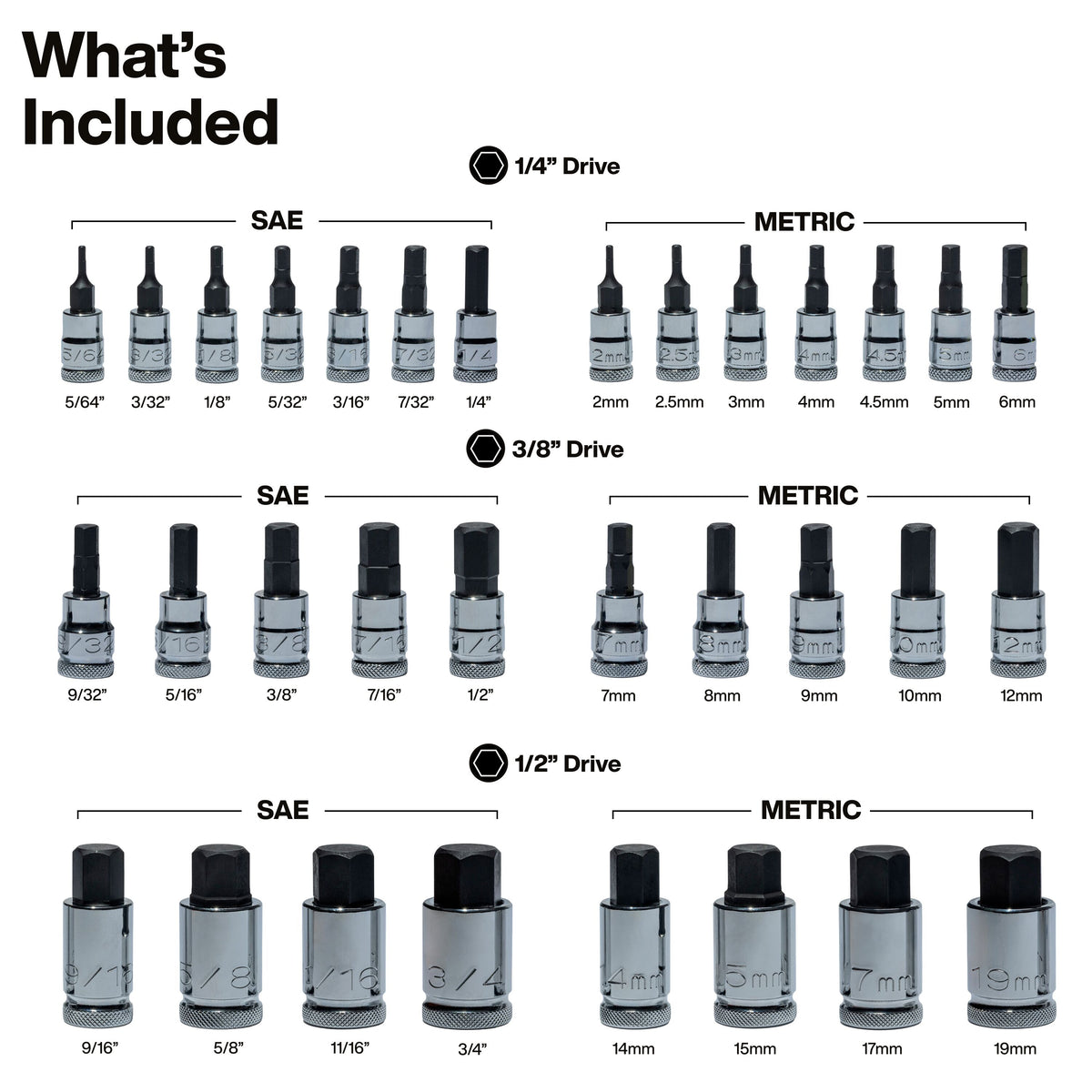 Klein 65233HEX knurled hex bit socket set detail