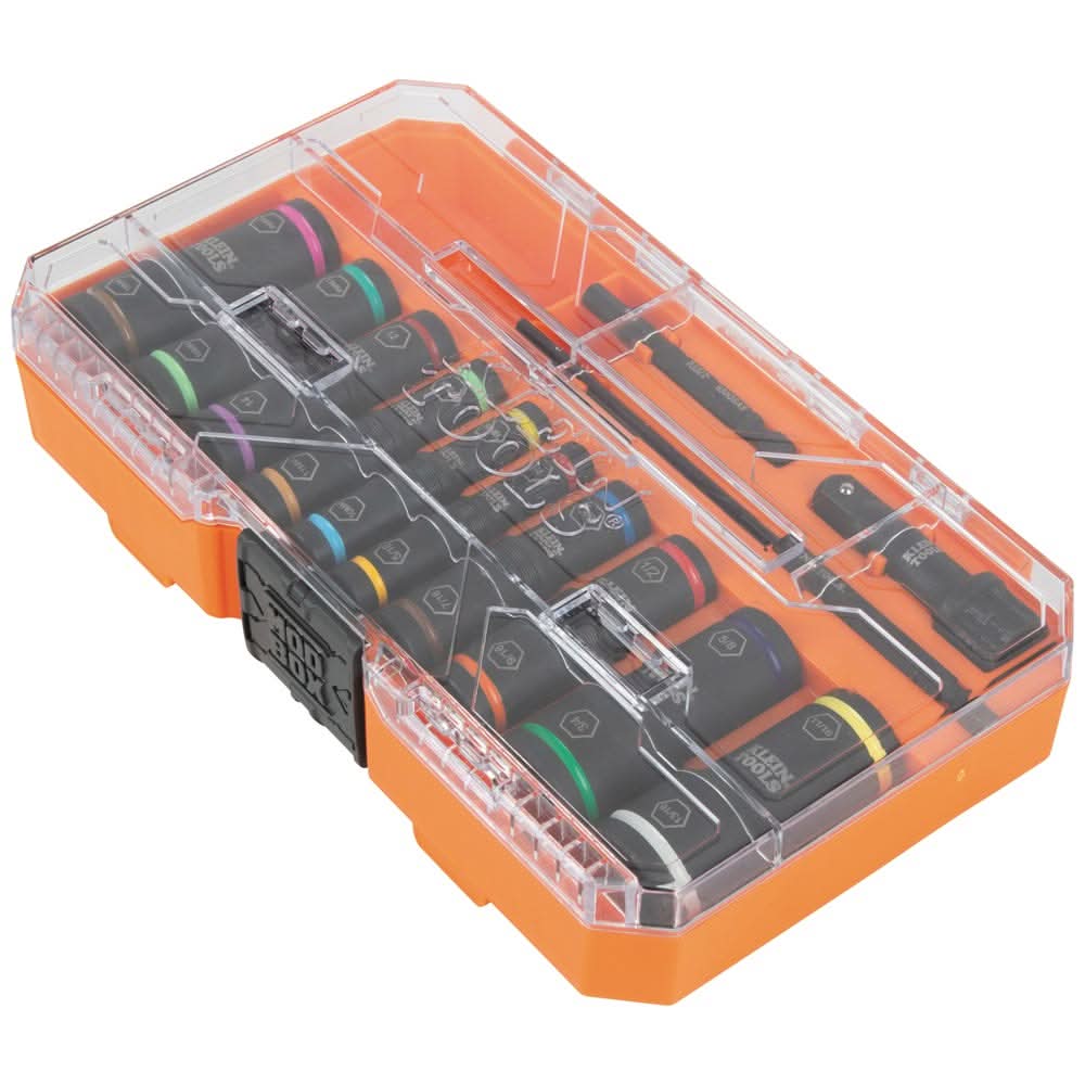 Klein Tools 65239 KNECT Flip-20 13-Piece Impact Socket Set, SAE/Metric