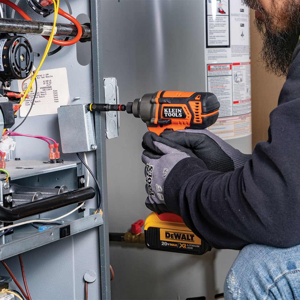 Klein KNECT Impact Flip Socket Set in use on threaded rod