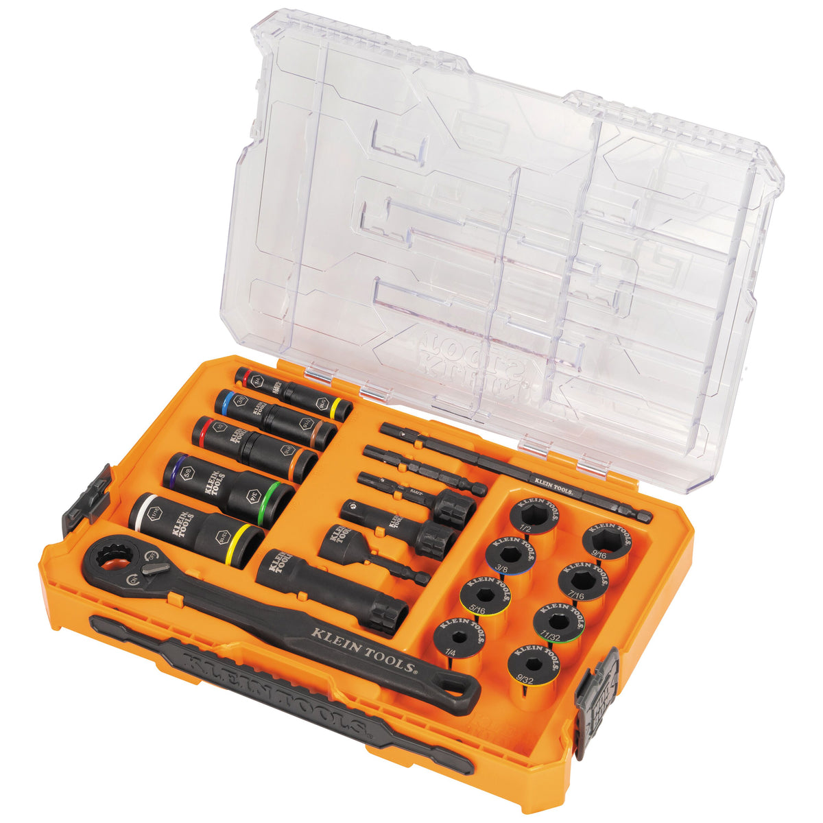 Klein KNECT Impact Flip Socket Set, 20-Piece angled view
