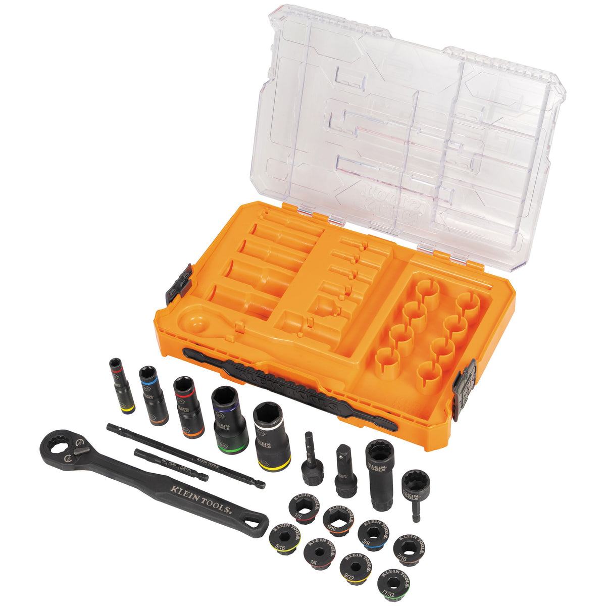 Klein KNECT Impact Flip Socket Set, 20-Piece angled view