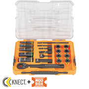 Klein KNECT Impact Pass-Through and Deep-Well Flip Socket Set, 20-Piece in case