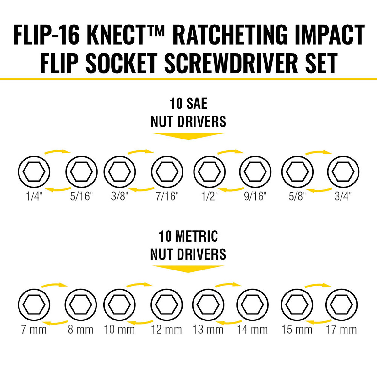 Klein 65242 Flip-16 flip socket set detail